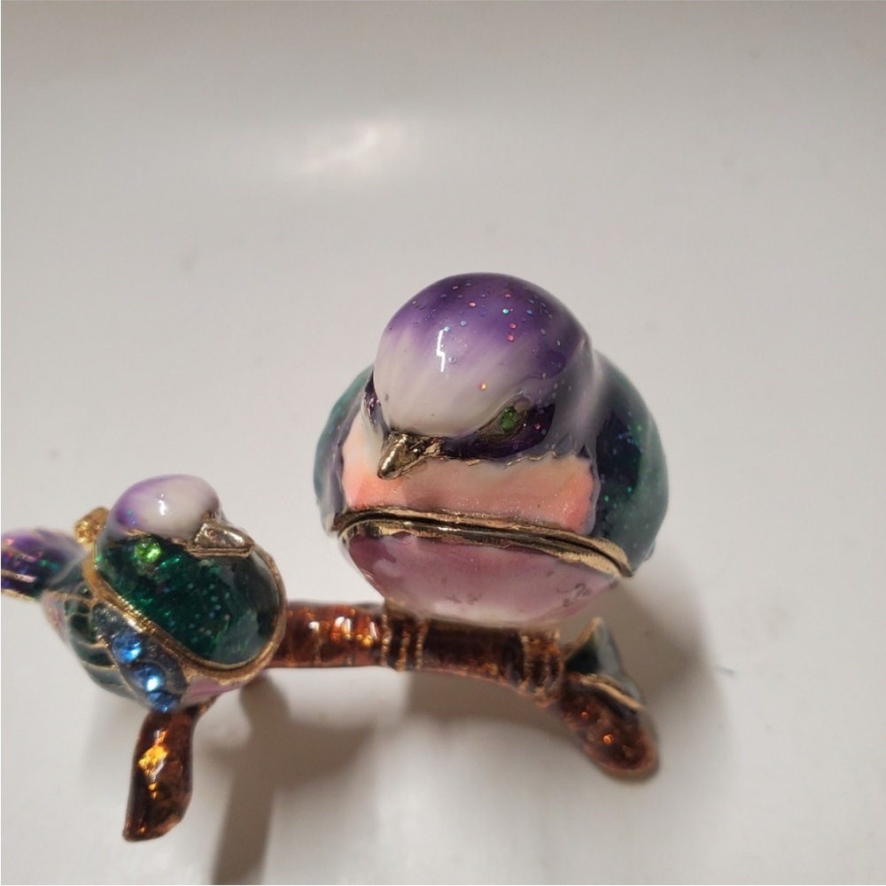 Jay Strongwater Purple and Green Bird Figurine